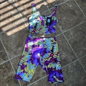 Tie dye biker short set